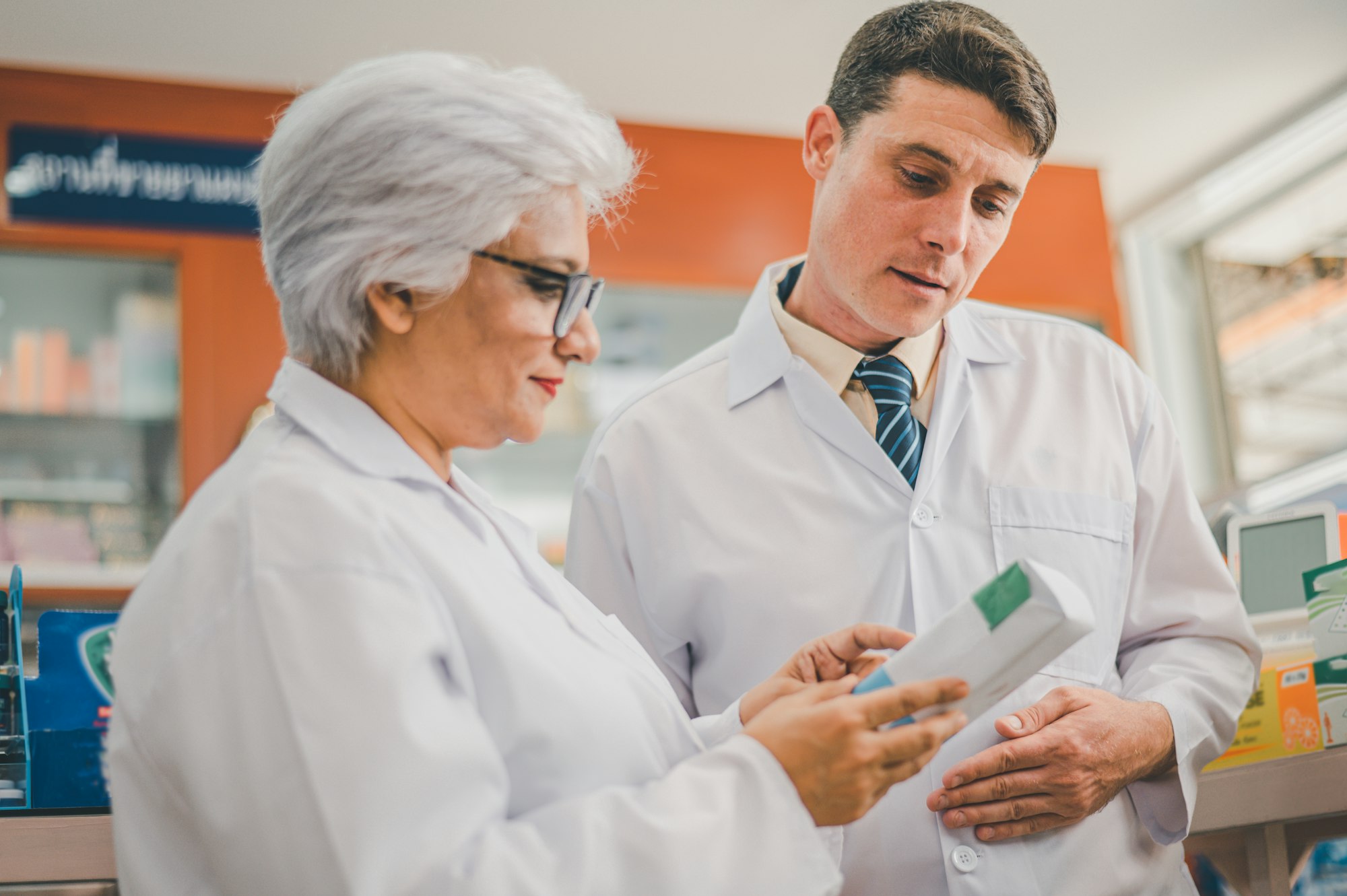 skilled pharmacist is consulting, analyzing the use of drugs to recommend